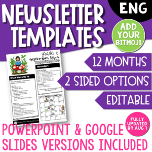 Monthly Newsletter Template | Personalize with Bitmojis | Neutral