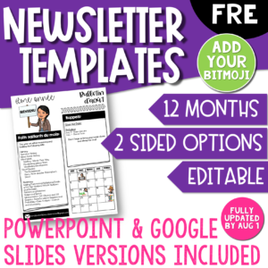 Bulletin du Mois Template | Personalize with Bitmojis | Neutral FRAN