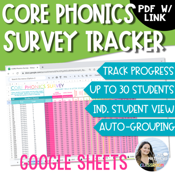 Digital Core Phonics Survey Tracker
